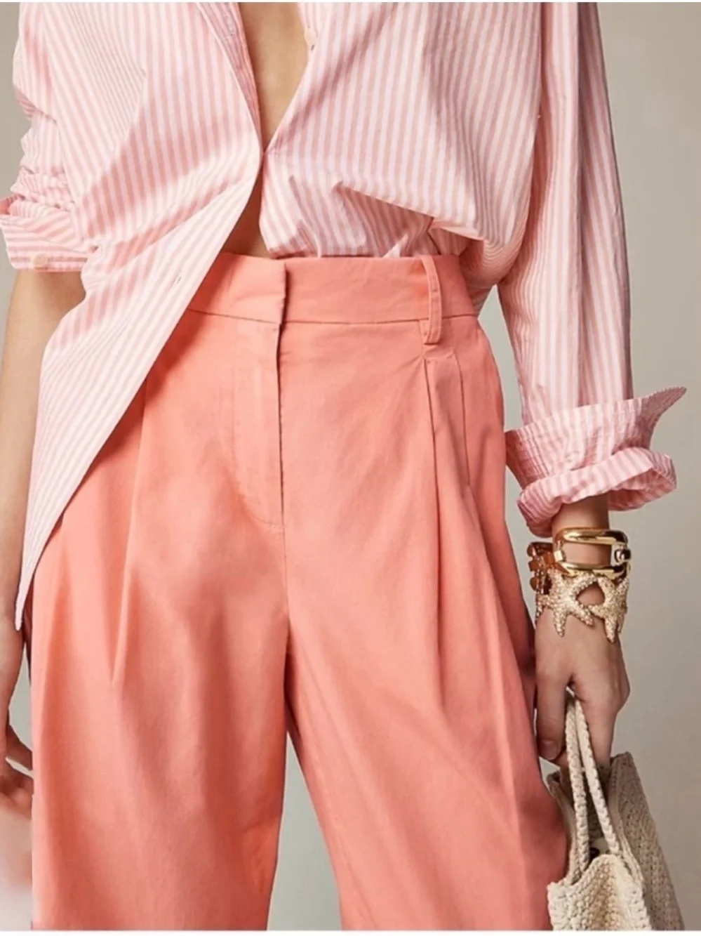 J. Crew ‘J.Crew Wide leg essential pant in cotton poplin’